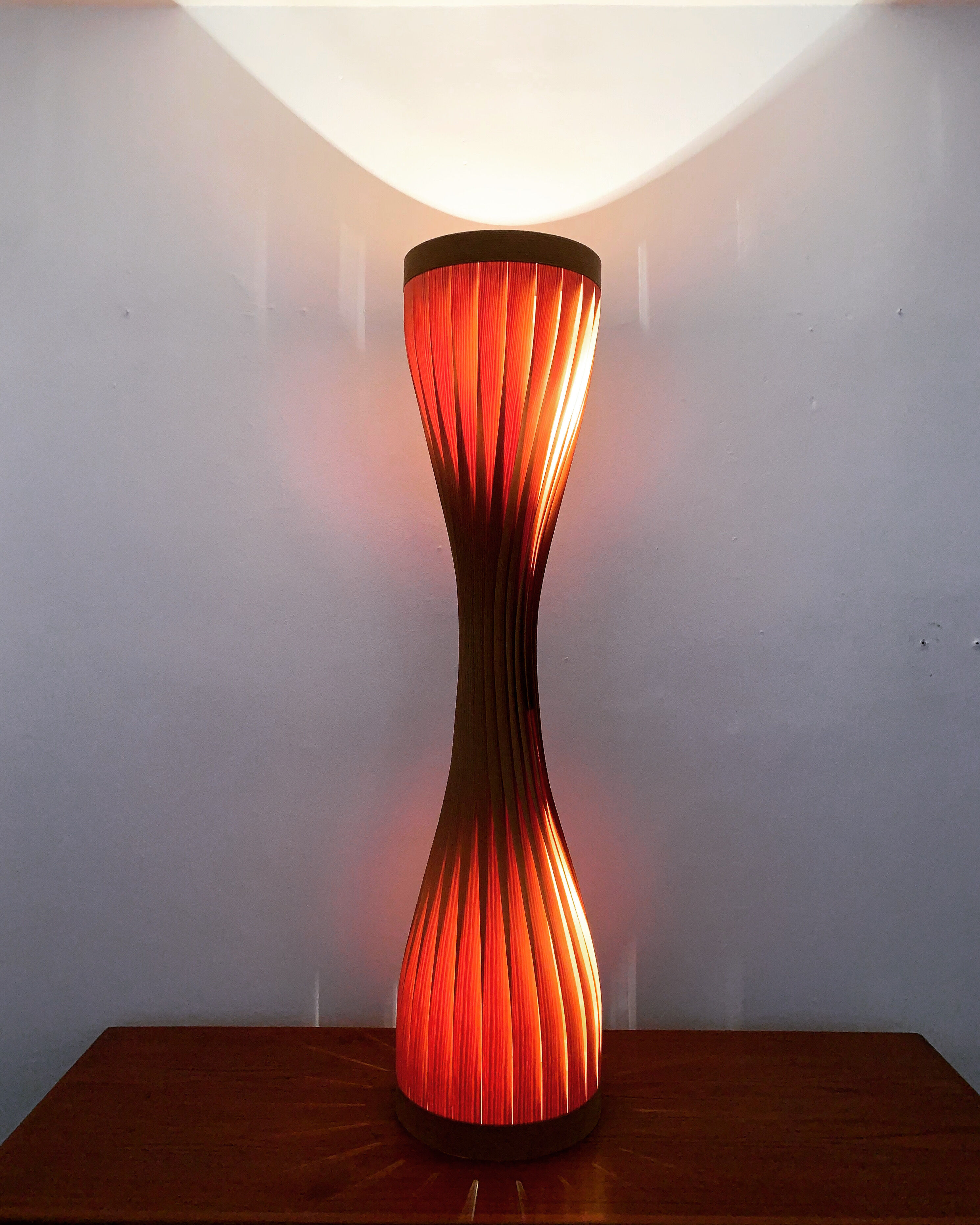Swedish mid-century modern wooden floor lamp by Hans Agne Jakobsson