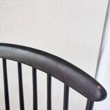 Chaise de salle à manger vintage en hêtre noir : style Ilmari Tapiovaara, scandinave