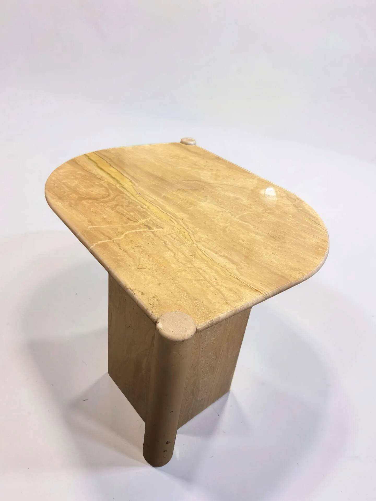Vintage Italian coffee table in travertine.