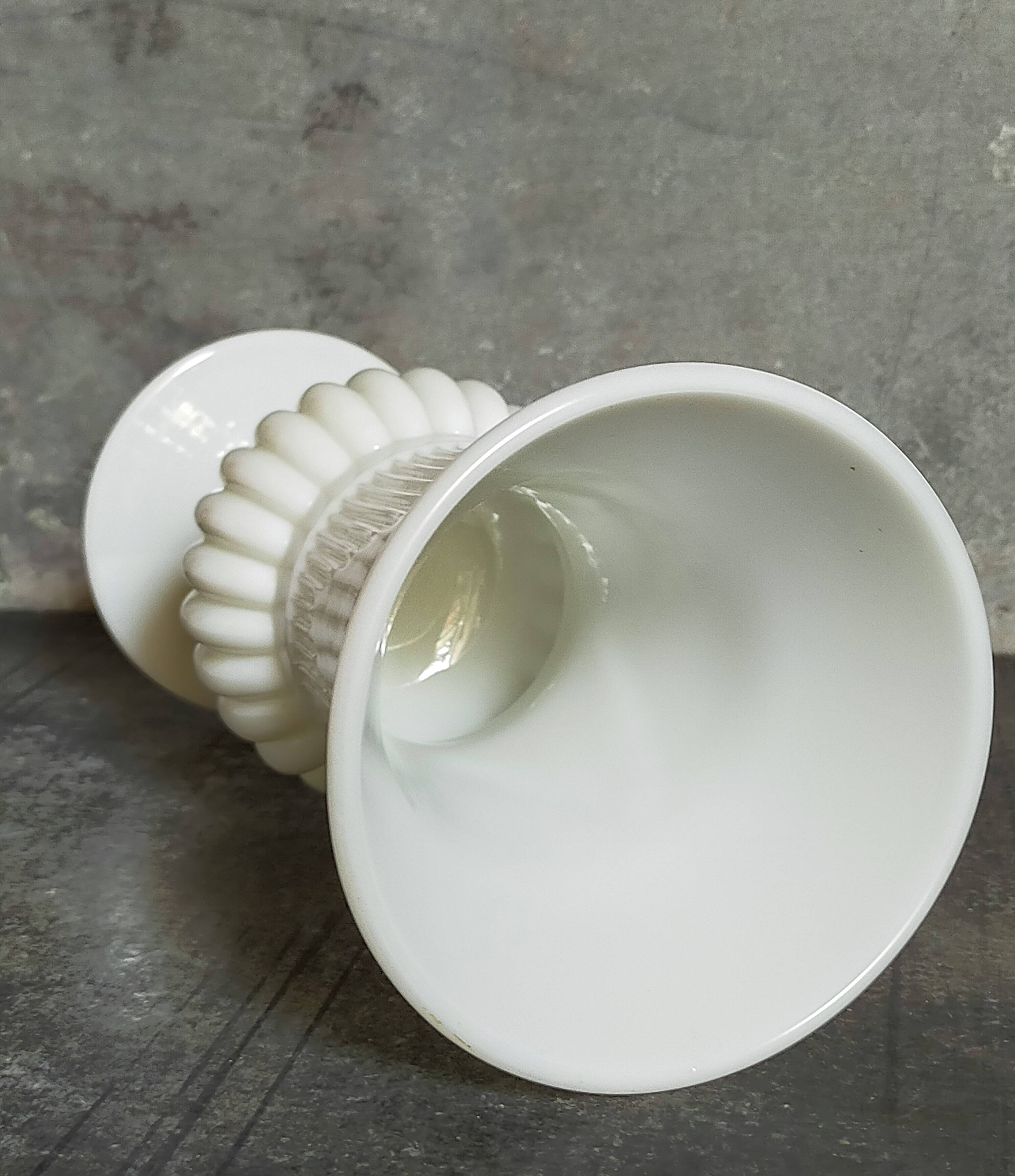 Antique milk glass baluster vase early 20th century