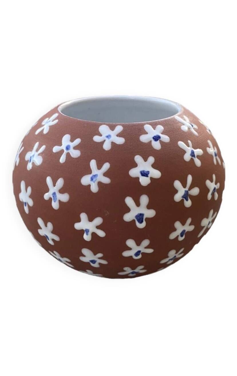 Ceramic floral vase by Edith Nielsen for Zeuthen Keramik