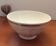 Old white bowl with faceted golden edging - vintage