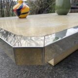 Rectangular travertine coffee table