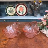 Set of 4 Rosaline pink glass coffee cups