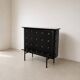 Vintage 1950s black faux leather apartment bar/counter Stl Adnet