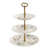 Serviteur Muet 3 Étages en Porcelaine de Limoges – Décor Floral "Montjoie"