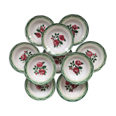Set of 10 hollow plates "Mireille" Digoin Sarreguemines