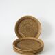 Set of 5 speckled stoneware dessert plates, Brown & Green, Made in A