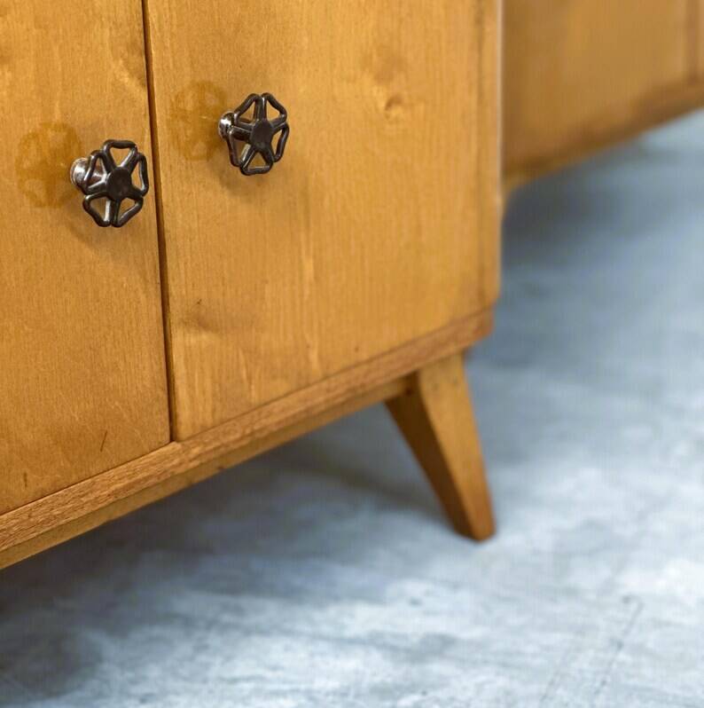 Pair of Mid-Century Nightstands with Compass Legs, 1950s