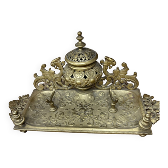 Gilt bronze inkwell