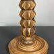 Brutalist Wood Turned Table Lamp in the style of Charles Dudouyt, 1950s
