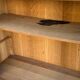 Solid oak buffet – Spanish brutalist style, 1960s
