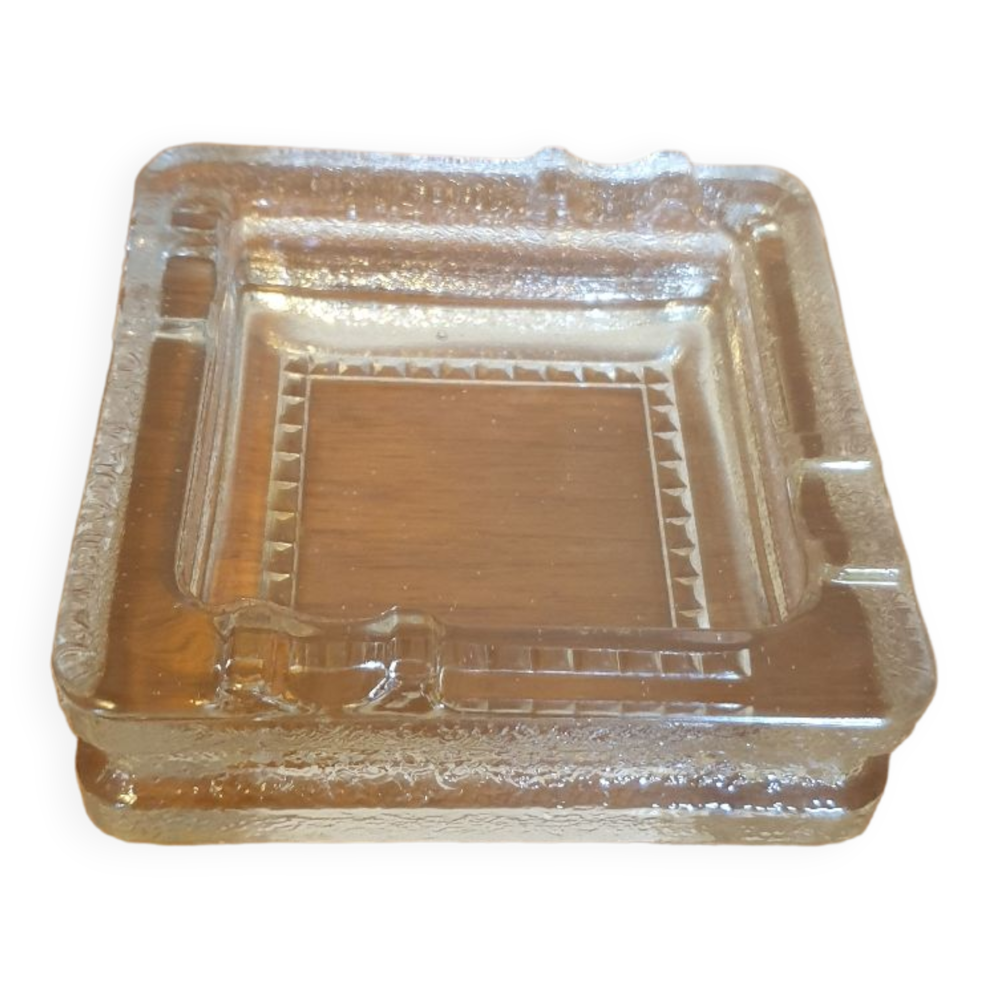 Square glass ashtray