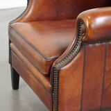 wing chair made of sheep leather