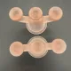 Pair of vintage three-branch candlesticks in satin pink glass – Sty