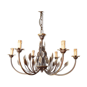 Lustre feuilles en laiton