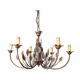 Leaves in gilded brass chandelier 1970