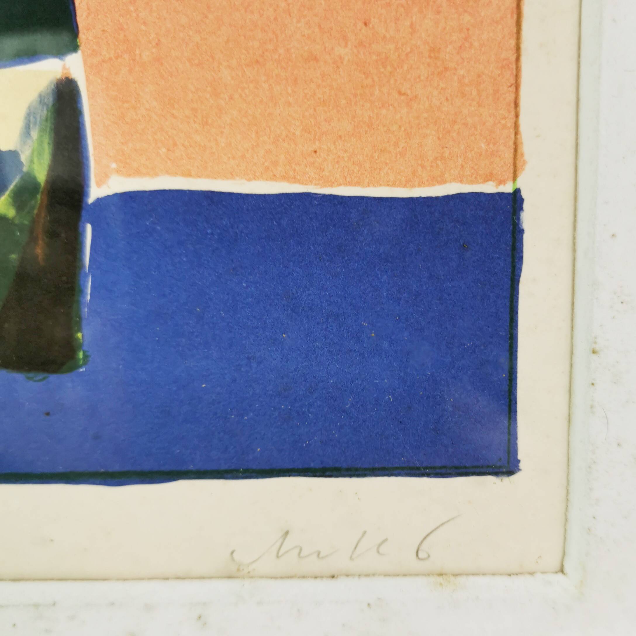 Horst Antes litografia “Portret głowy w kolorze”, Niemcy lata 70.