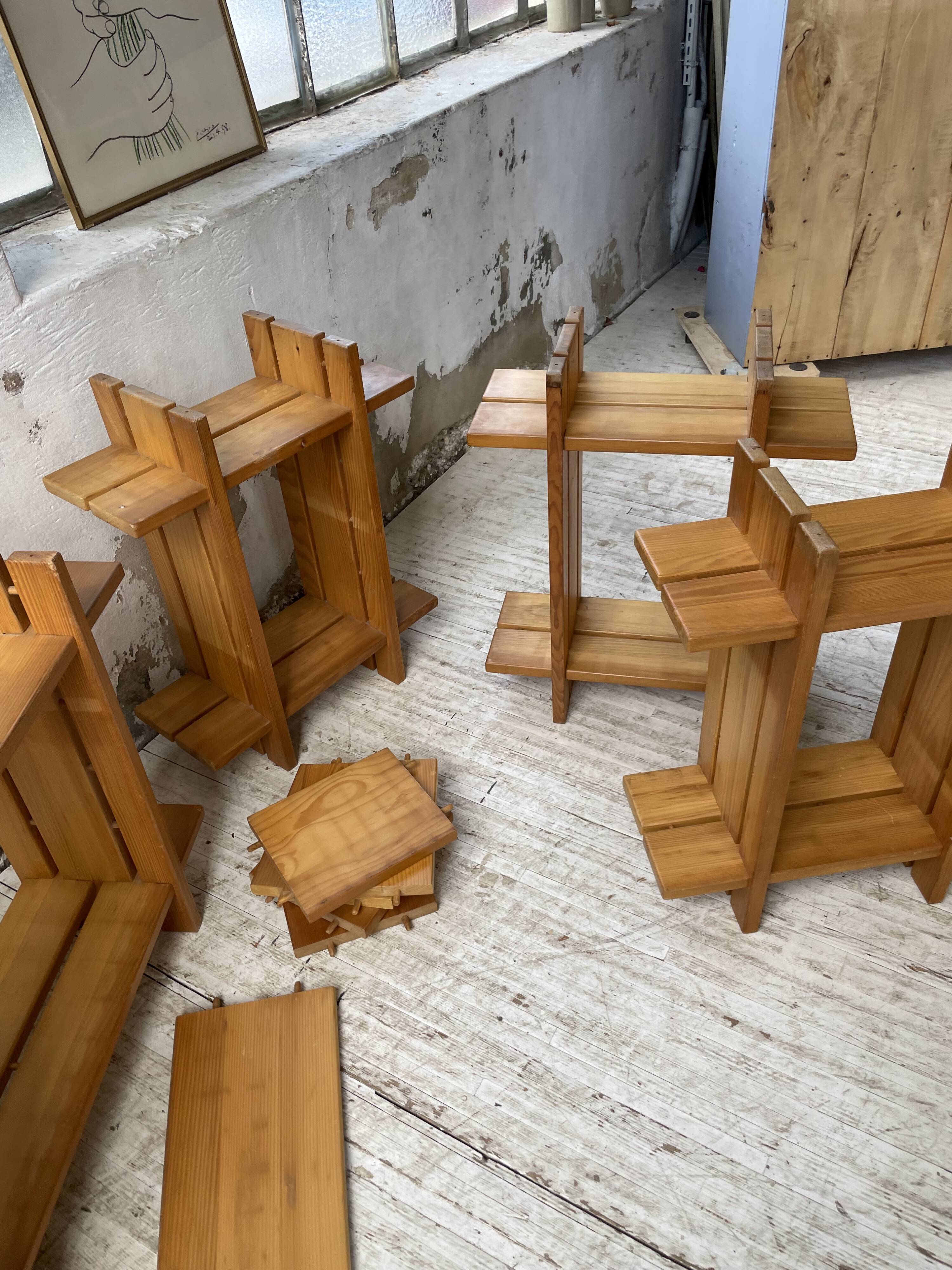 4 solid elm shelves Maison Regain