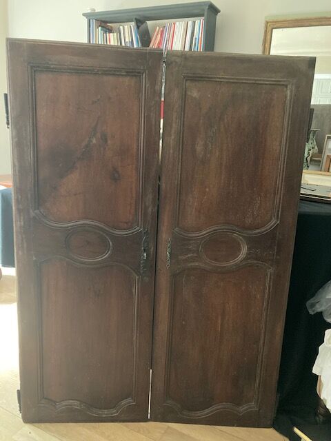Pair of old walnut doors
