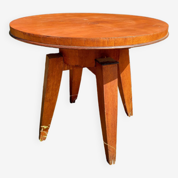 Scandinavian-style round wooden table