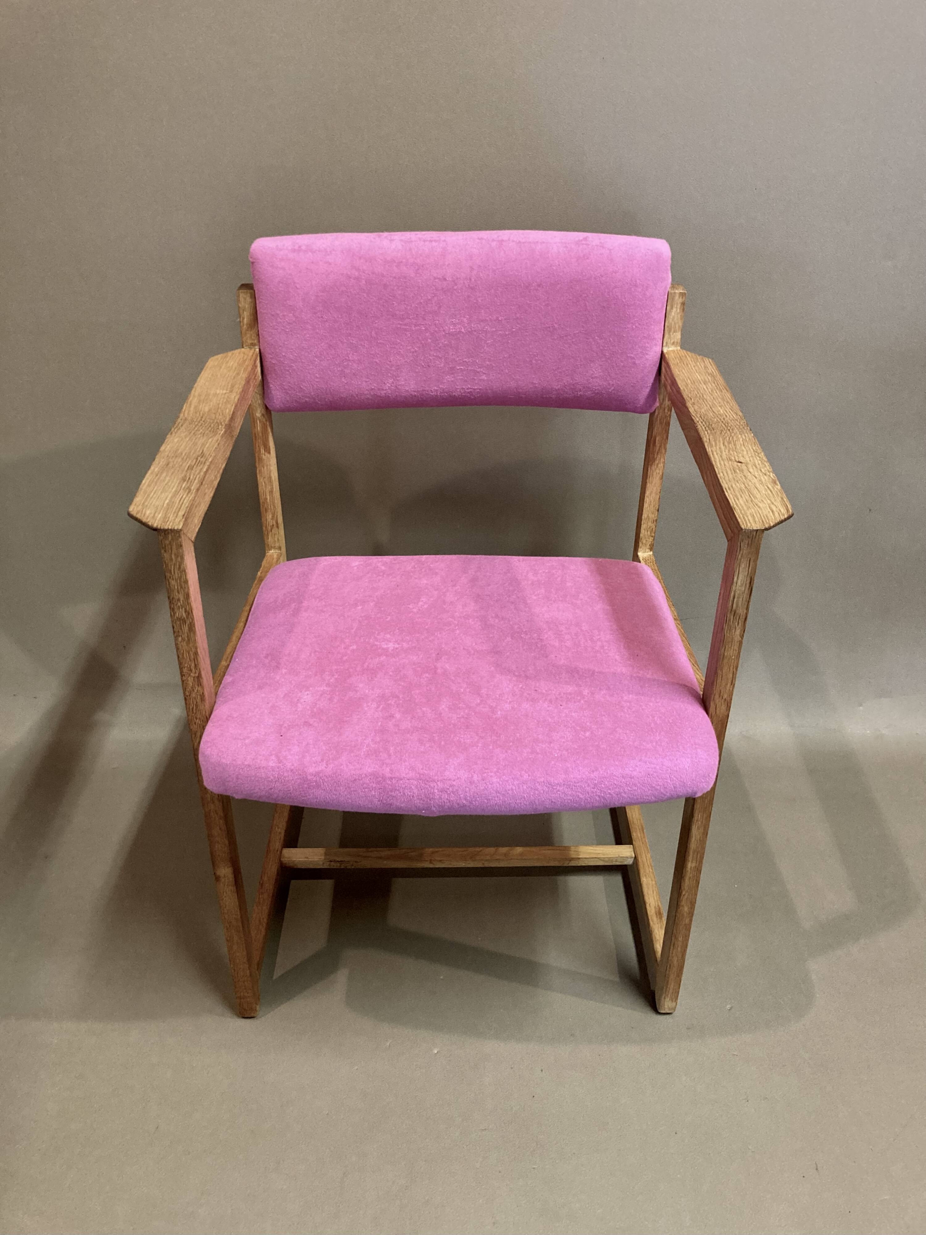 Fuchsia armchair scandinavian design stamp 1960