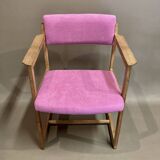 Fuchsia armchair scandinavian design stamp 1960
