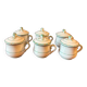 6 anciens pots a creme porcelaine de paris 19eme (1850) lot de 6