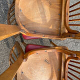 Set of 4 red baumann chairs