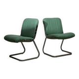 Chaise chromée vert menthe des années 1970