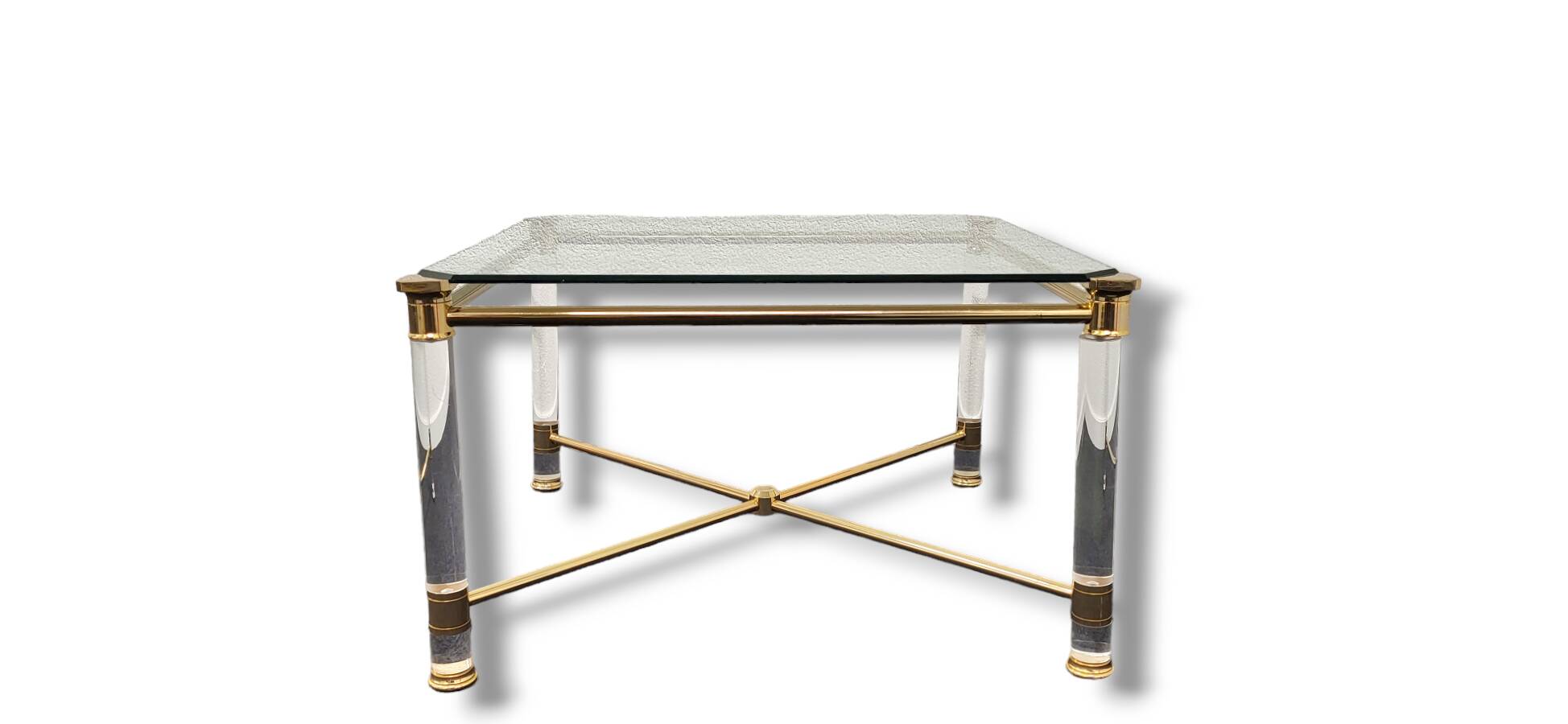 Hollywood Regency gold and perspex side or small coffee table