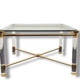 Hollywood Regency gold and perspex side or small coffee table