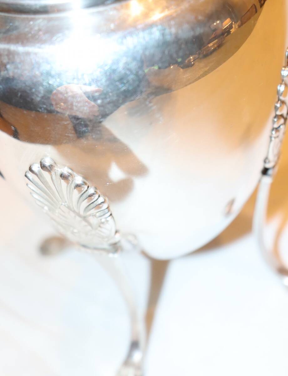 Silver-plated metal tea and coffee service in Empire style.