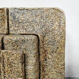 Rare vintage large brutalist ceramic wall lamp scone 1970