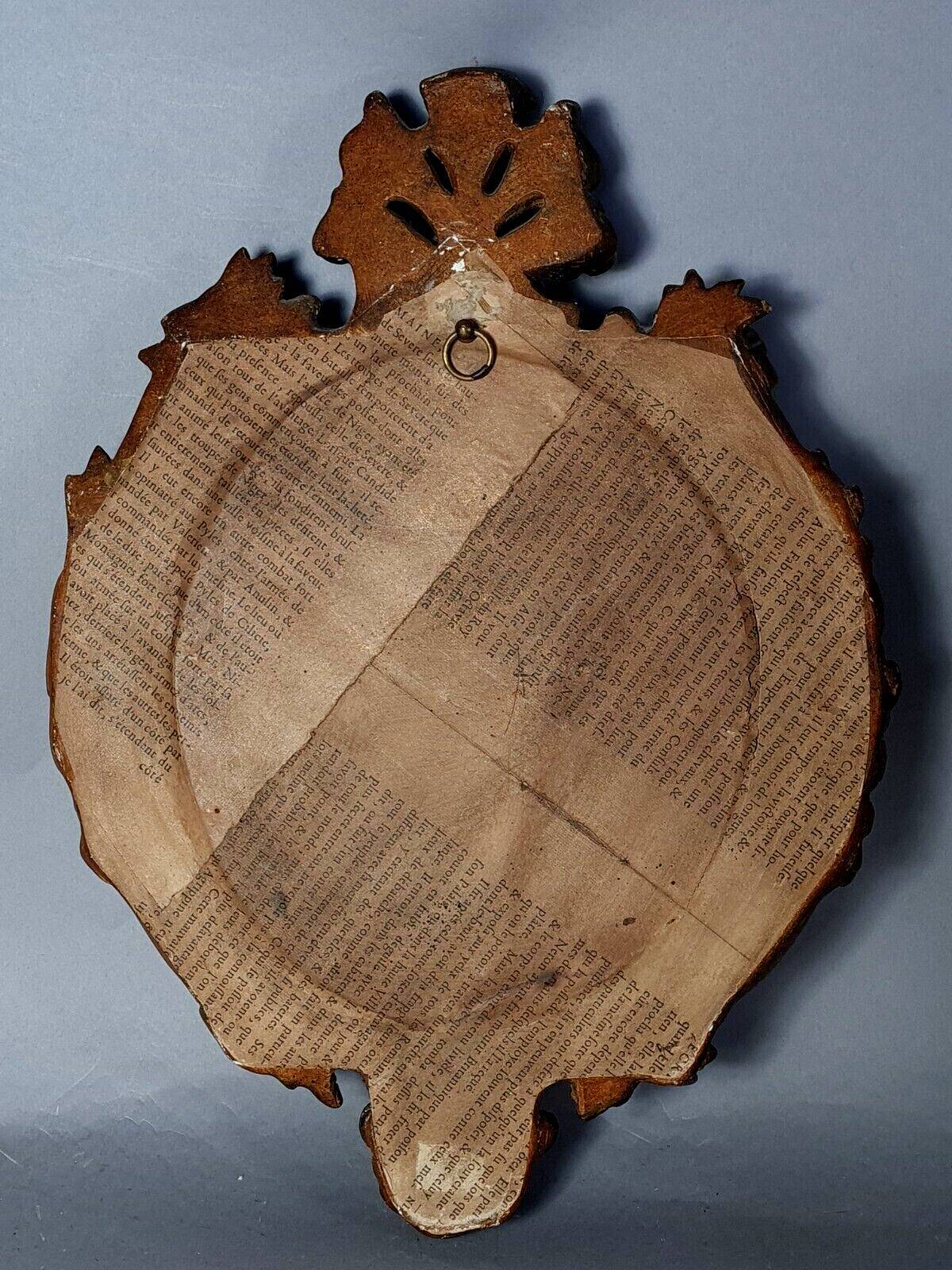 Oval mirror gilded stucco wood