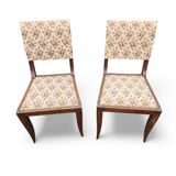 Paire de chaises style empire tissu fleuri