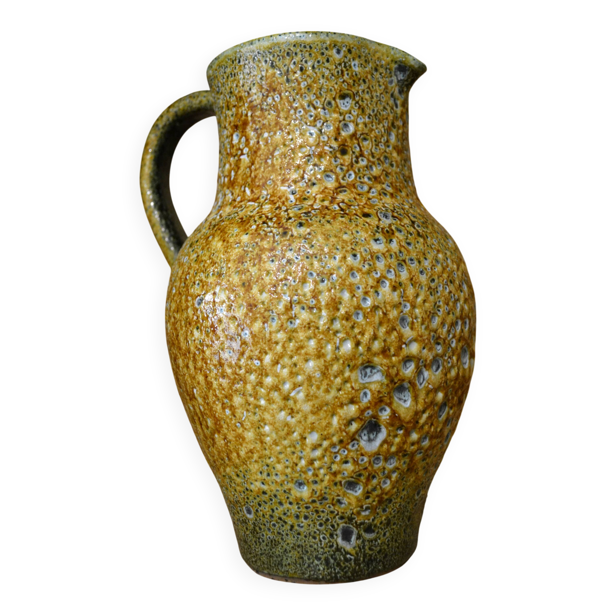 Handmade honey enamel pitcher