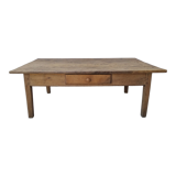 Farmhouse coffee table with solid wood drawer