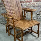 Vintage rattan chaise longue 1960