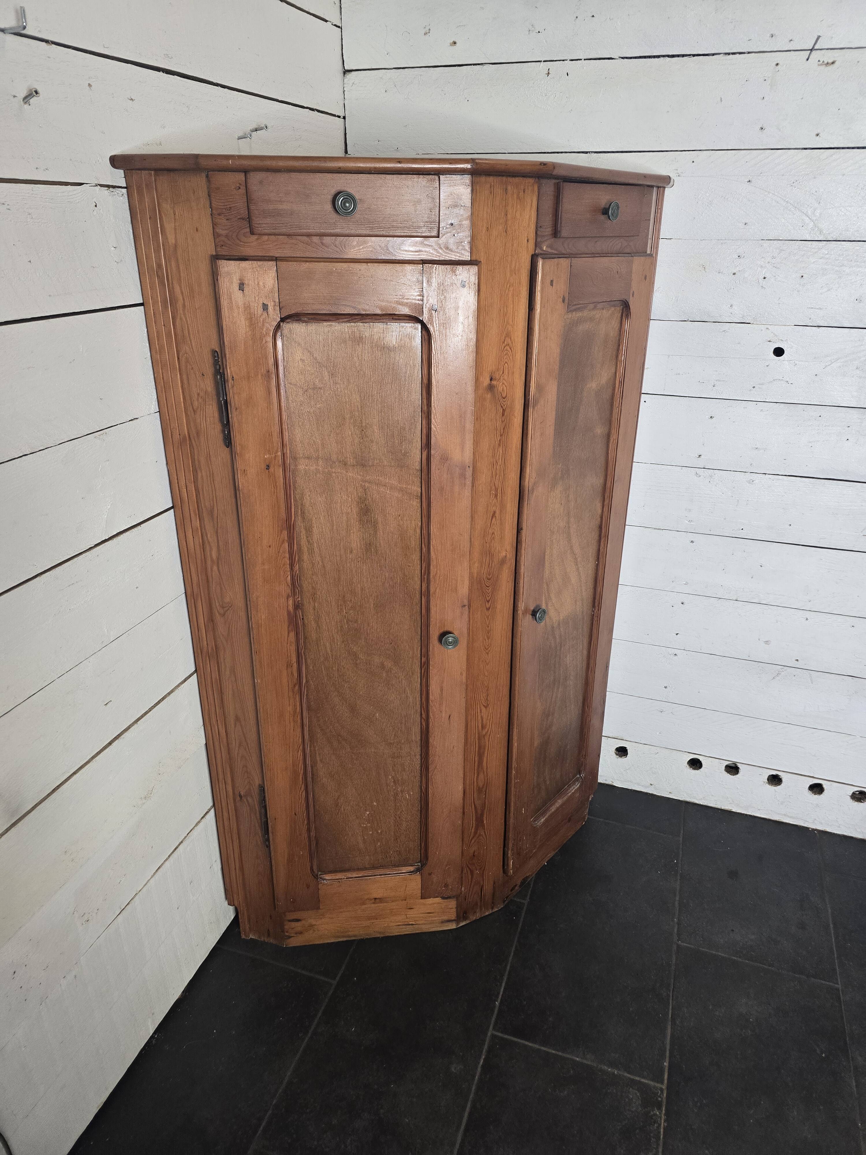 Old fir corner cabinet