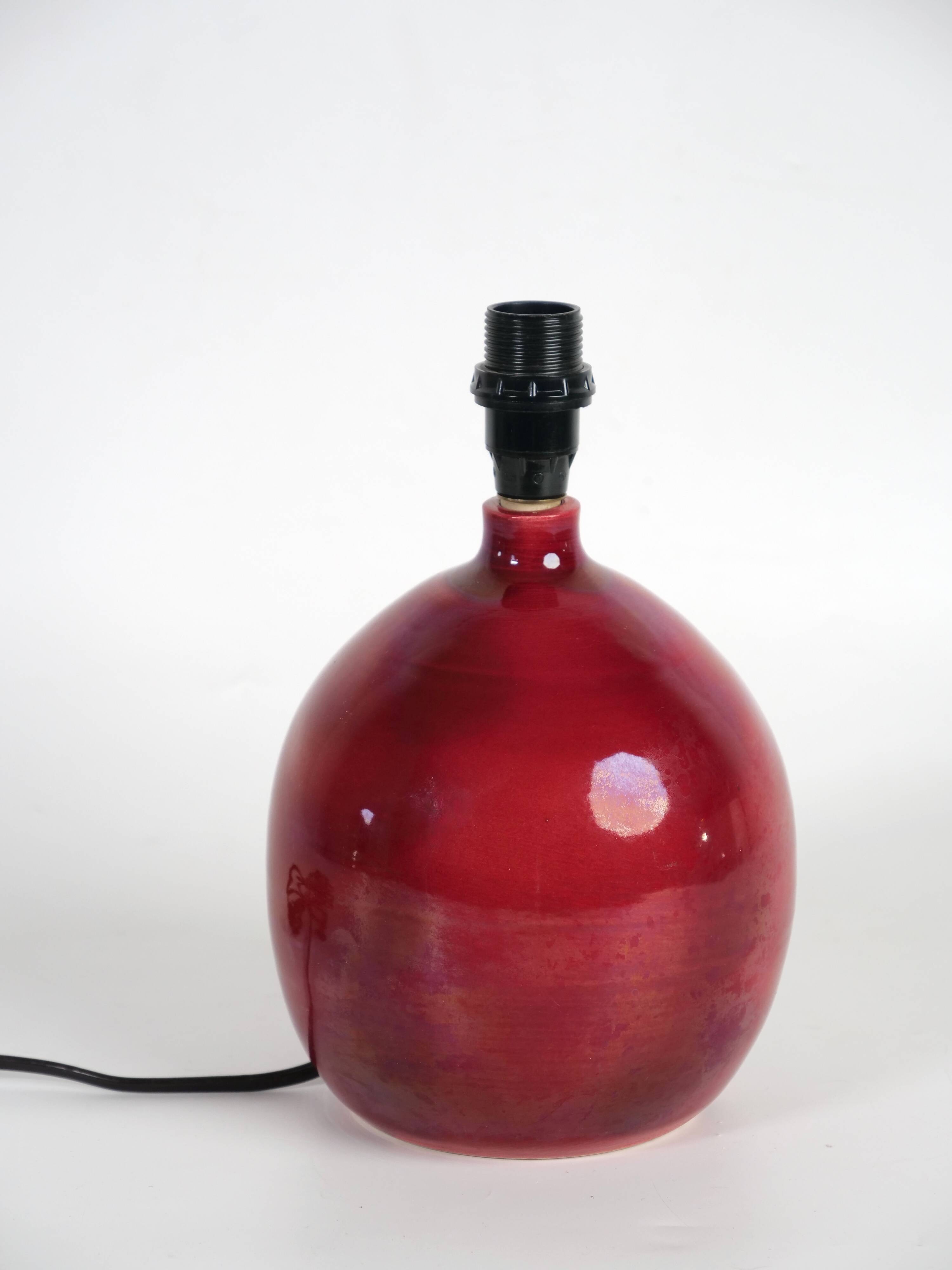 Ceramic lamp foot ox blood