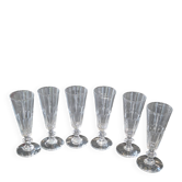 Set of 6 crystal champagne flutes