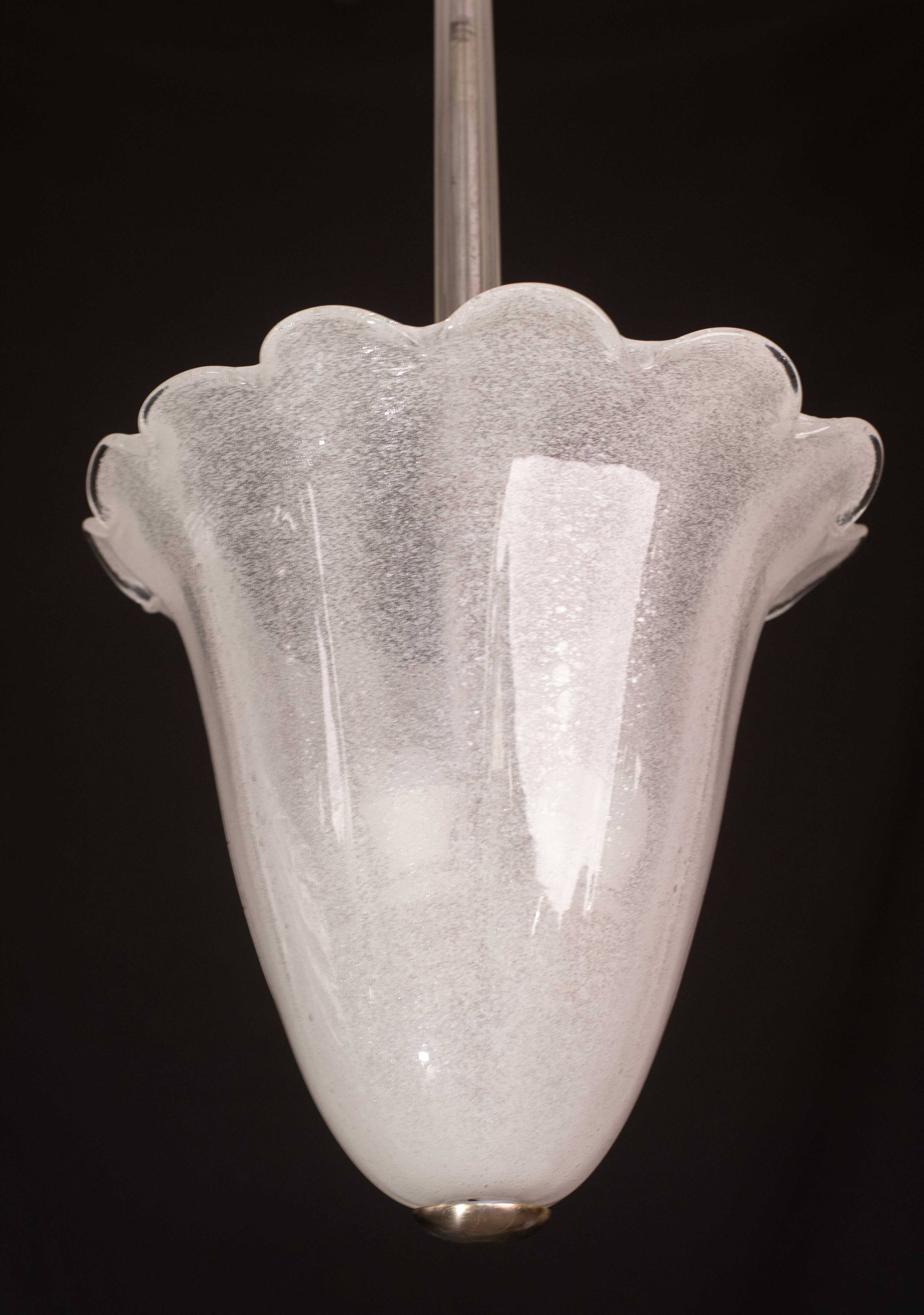 Mid-Century Murano Pulegoso Glass Lantern by Seguso, 1950s