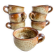7 coffee cups in pyrite stoneware Brutalist Style