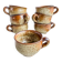 7 coffee cups in pyrite stoneware Brutalist Style