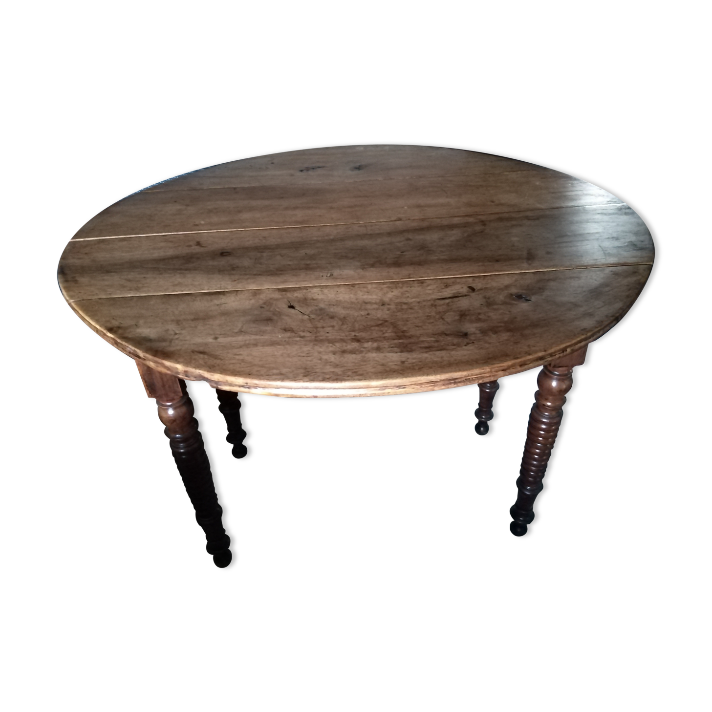 Table demi-lune Louis Philippe pieds tournés