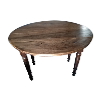 Table half-moon Louis Philippe feet turned
