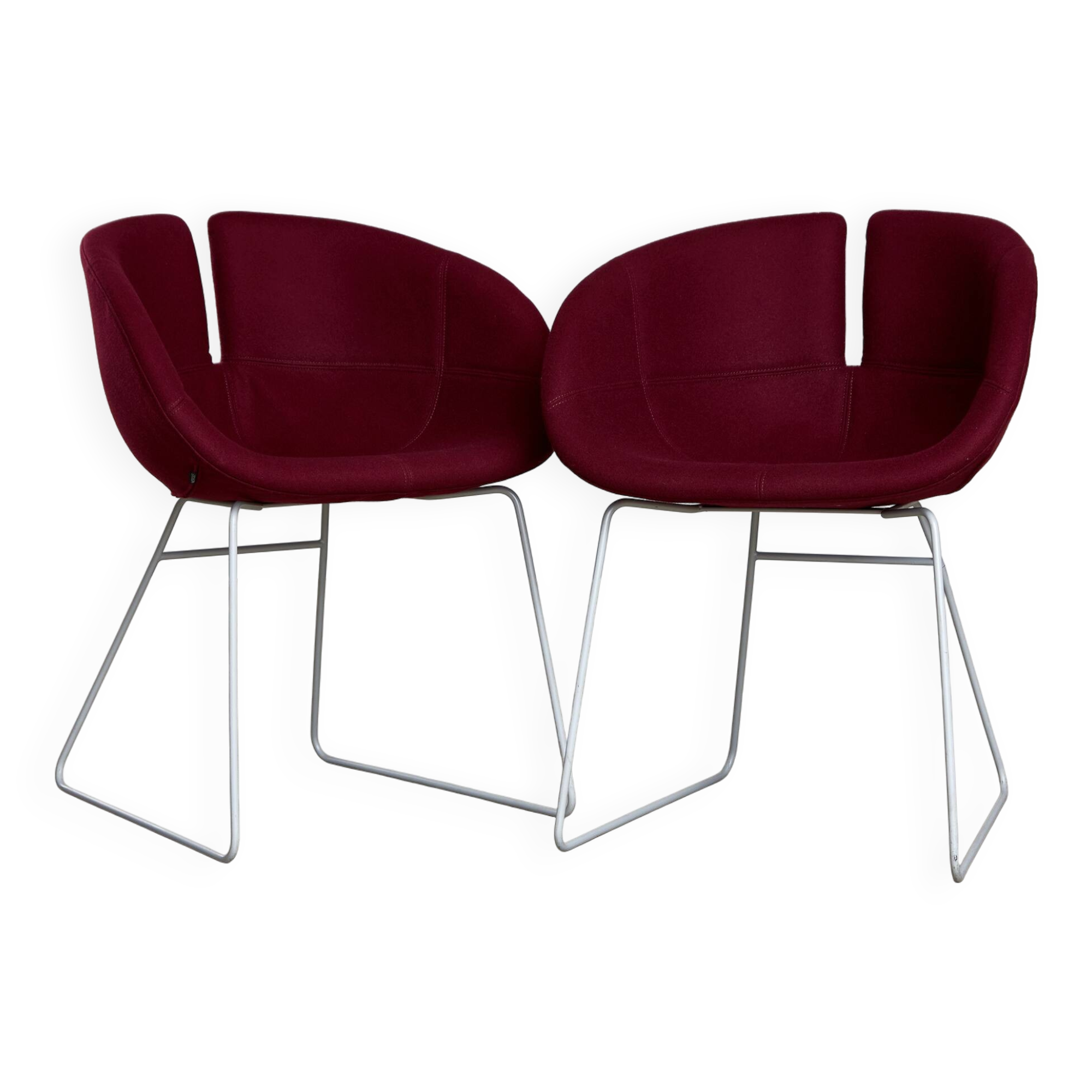 Fjord Chairs in Burgundy by Patricia Urquiola for Moroso, 2002