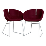 Fjord Chairs in Burgundy by Patricia Urquiola for Moroso, 2002