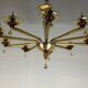 Venetian chandelier in mordoré murano glass by venini circa 1940